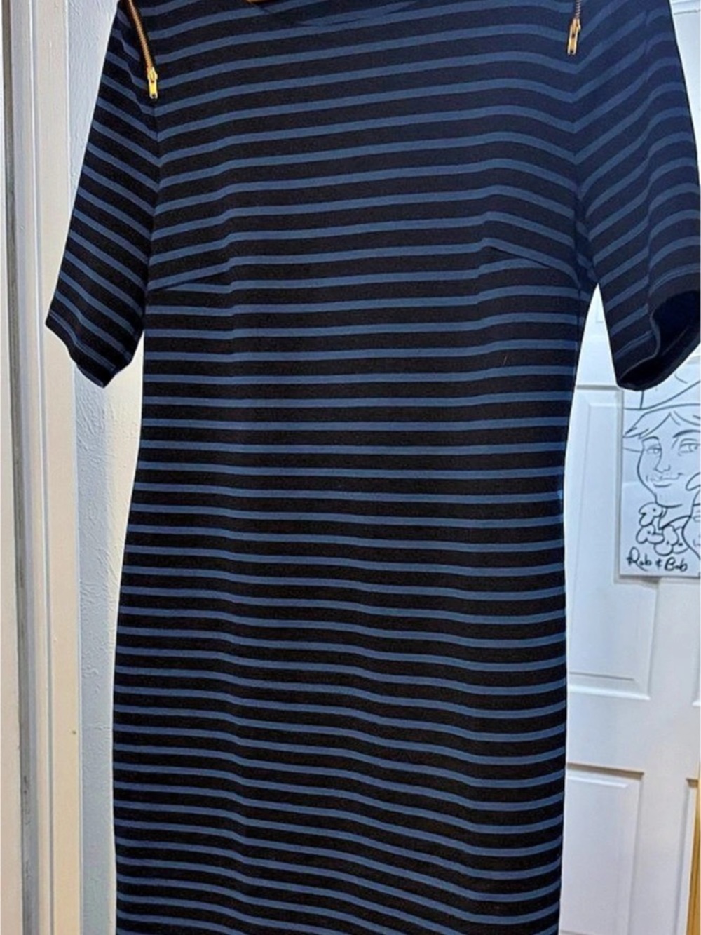 Apt 9 Sheath dress in stripe Striped Mini Dress in Blue & Black Like New Size L